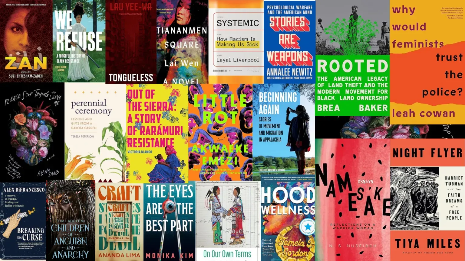 A collage of covers of all the books included in this month's column. 