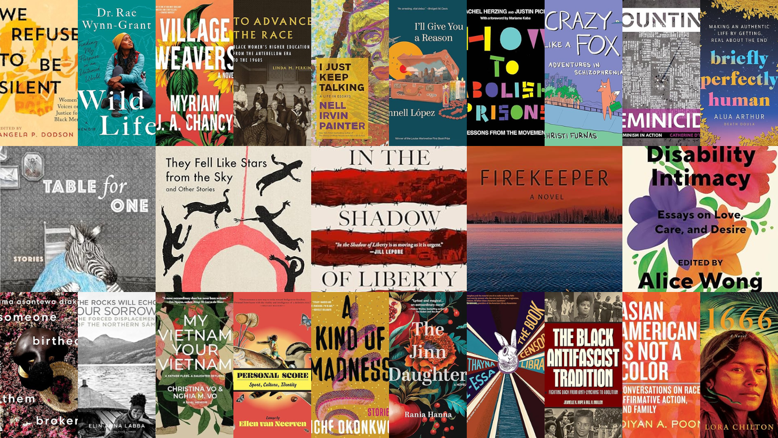 Collage of book covers included in this month's column.