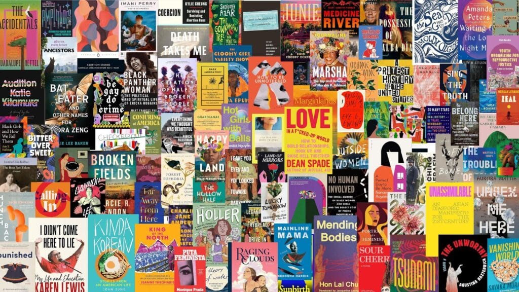 Collage of covers of the books included on this list. It's very colorful!