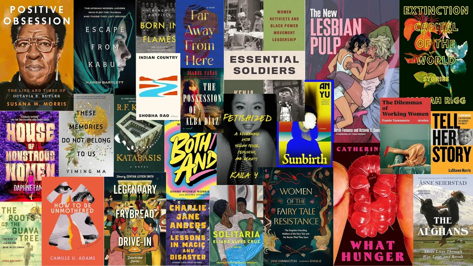 Colorful collage of book covers
