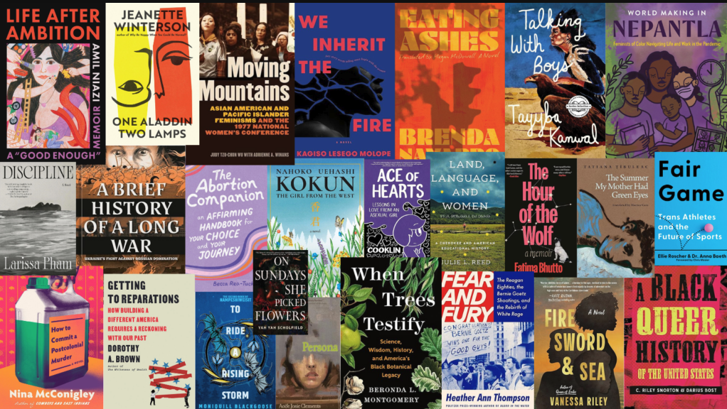 Colorful collage of covers from books included in this month's list